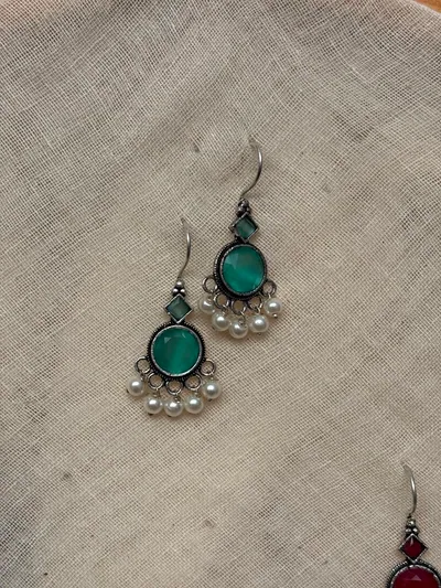 Green small drop earring