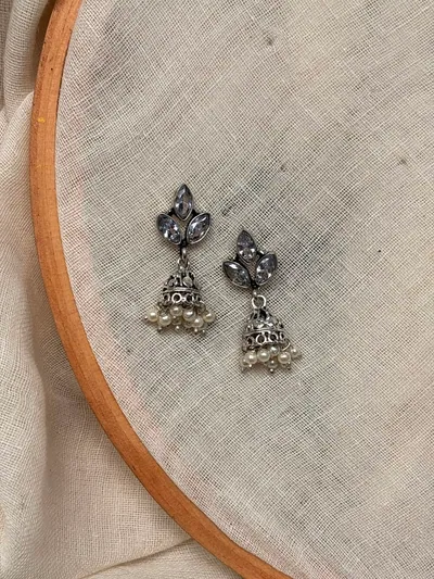 White stone smallest jhumki