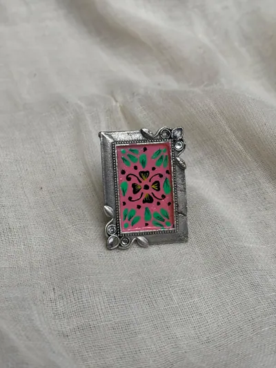Pink handpainted ring
